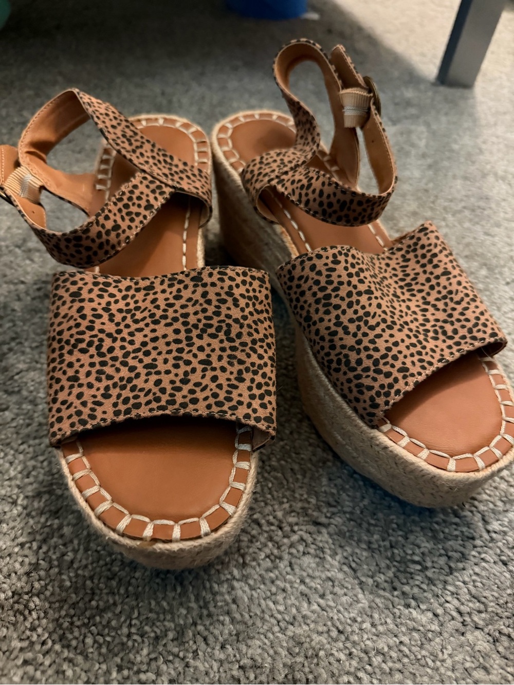 Target Women's Tan Leopard Print Espadrille Wedge Sandals
